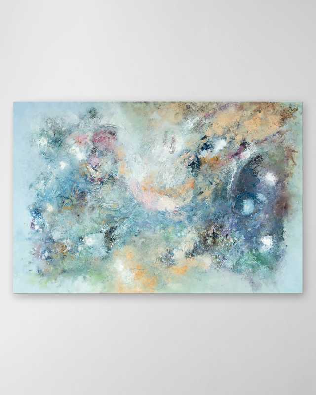 "Blue Abstract" Hand-Embellished Giclee by Lara Brooke
